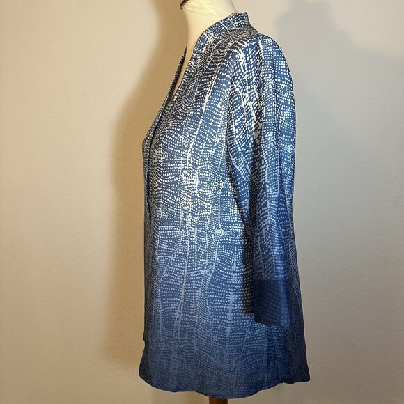 Soft Surroundings Brigitte Blue Ombre Tunic Top Lightweight Lagenlook Coastal PS - Picture 8 of 11